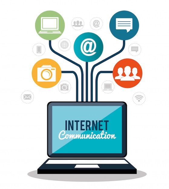 Vector gratuito comunicación por internet