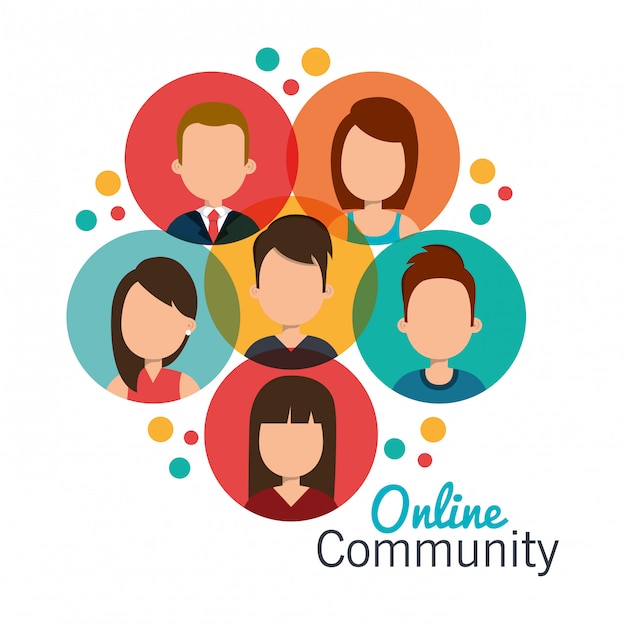Vector gratuito comunidad online