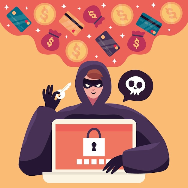 Vector gratuito concepto de actividad hacker