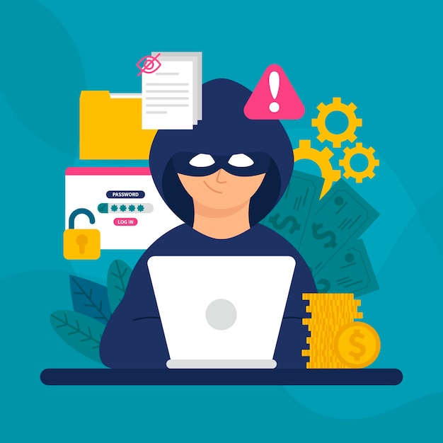 Vector gratuito concepto de actividad hacker