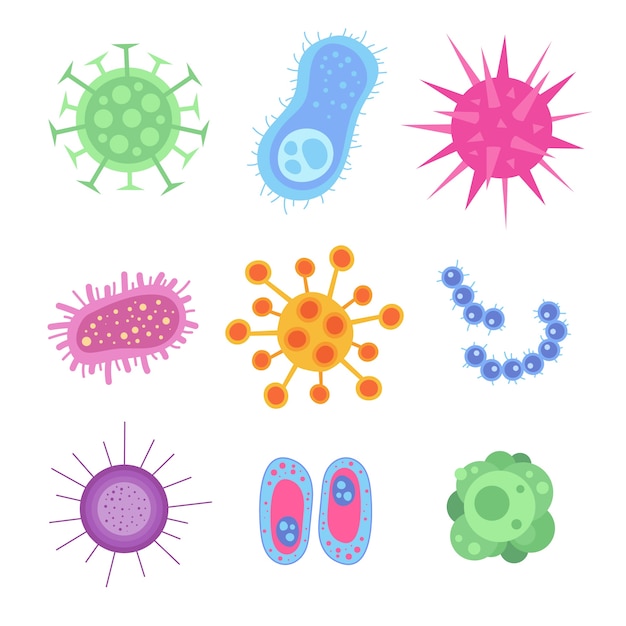 Vector gratuito concepto de colección de virus