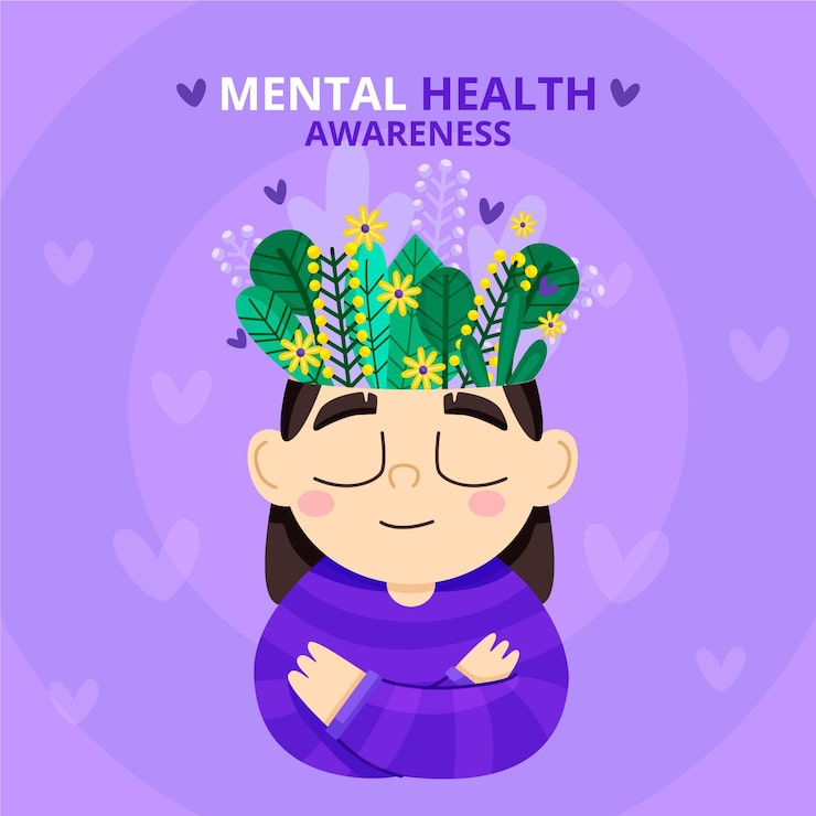 Vector gratuito concepto de concienciación sobre la salud mental