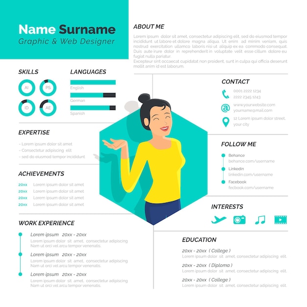 Vector gratuito concepto de curriculum vitae en línea