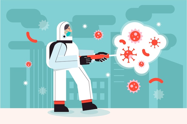 Vector gratuito concepto de desinfección de virus