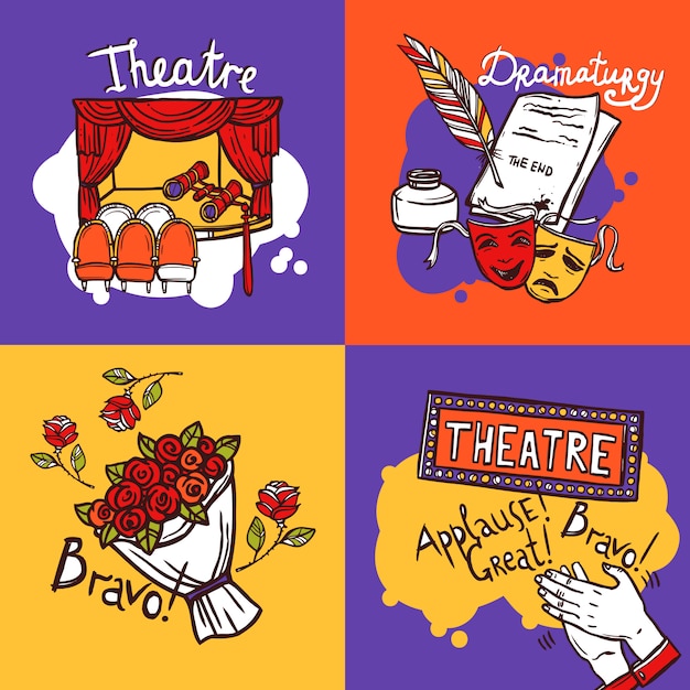 Vector gratuito concepto de diseño de teatro