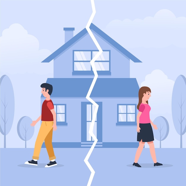 Vector gratuito concepto de divorcio con pareja