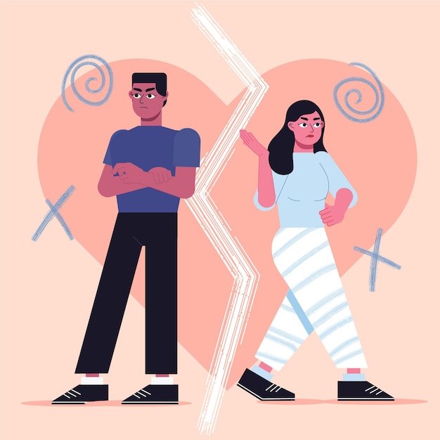 Vector gratuito concepto de divorcio con pareja