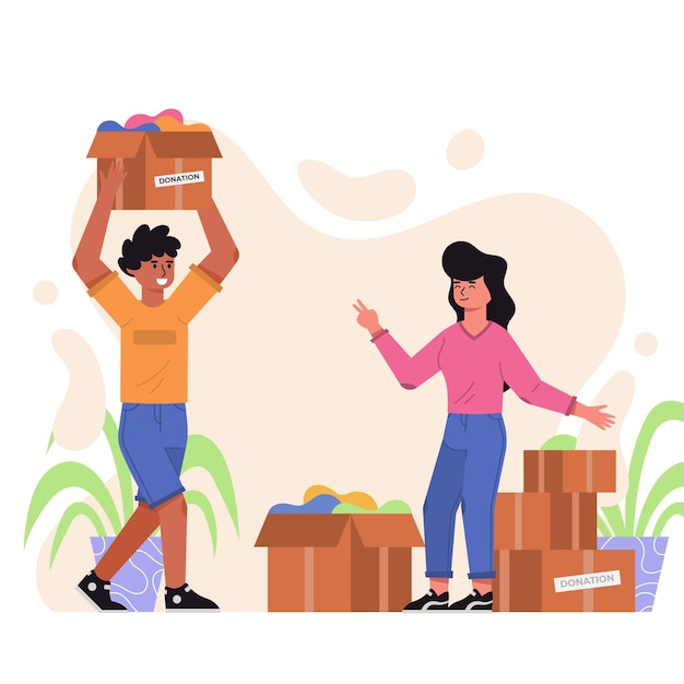 Vector gratuito concepto de donación de ropa dibujada a mano