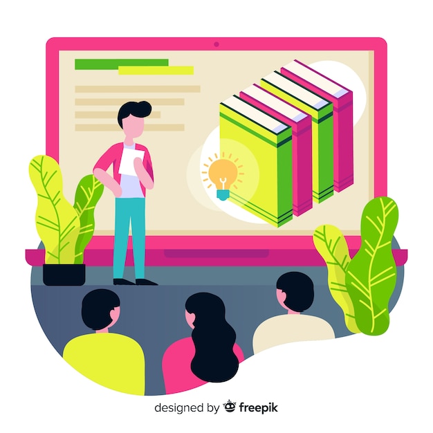 Vector gratuito concepto de educación en línea