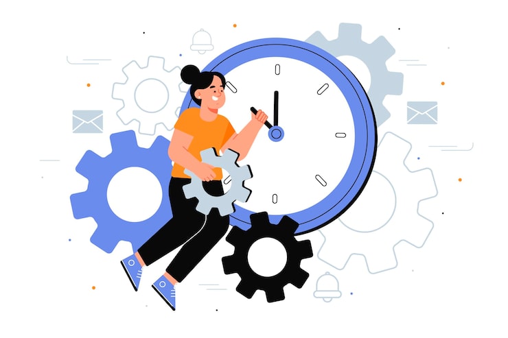 Vector gratuito concepto de gestión del tiempo de diseño plano