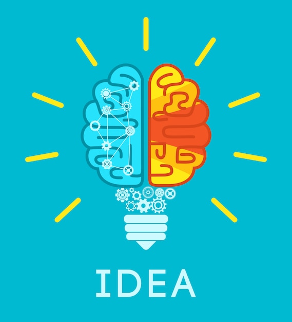 Vector gratuito concepto de la idea del cerebro