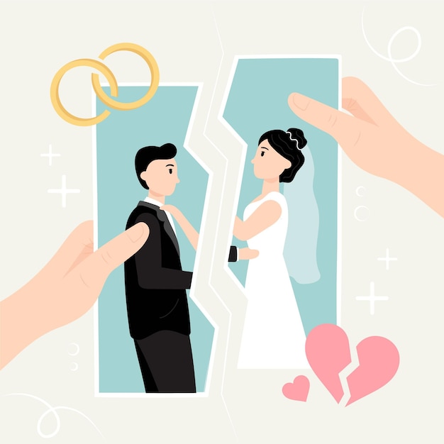 Vector gratuito concepto de ilustración de divorcio
