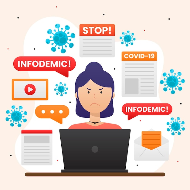 Vector gratuito concepto de infodemia