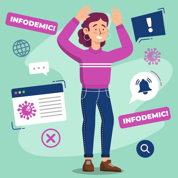 Vector gratuito concepto de infodemia