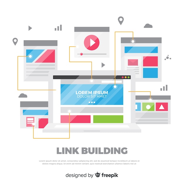 Vector gratuito concepto de link building