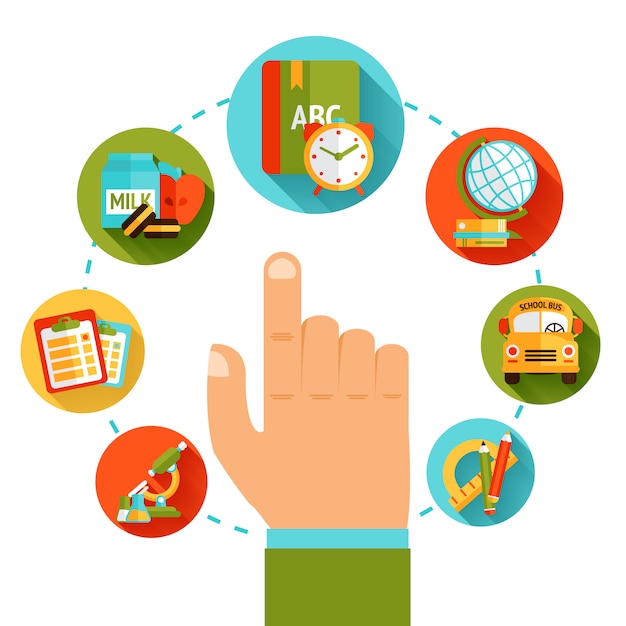 Vector gratuito concepto de la mano de educacion