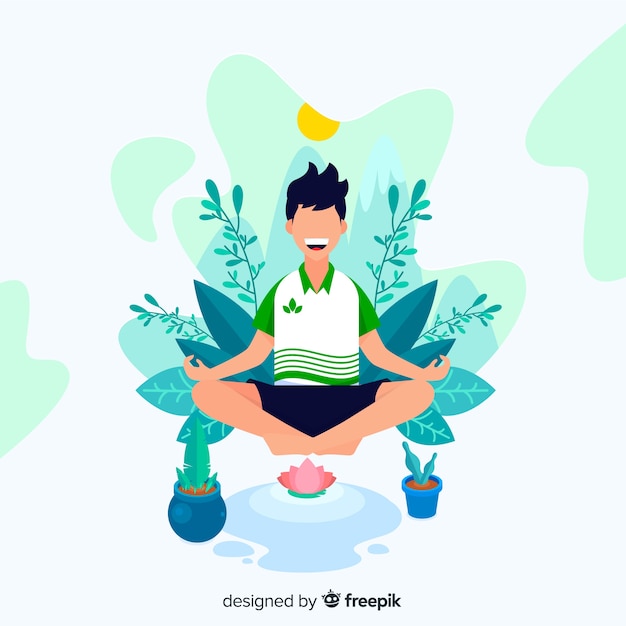 Vector gratuito concepto de meditación