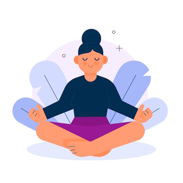 Vector gratuito concepto de mujer meditando
