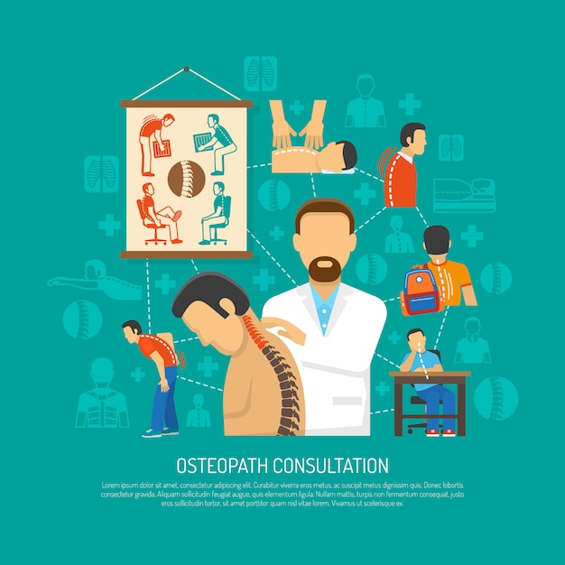 Vector gratuito concepto de osteopatía