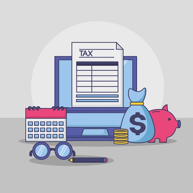 Vector gratuito concepto de pago de impuestos