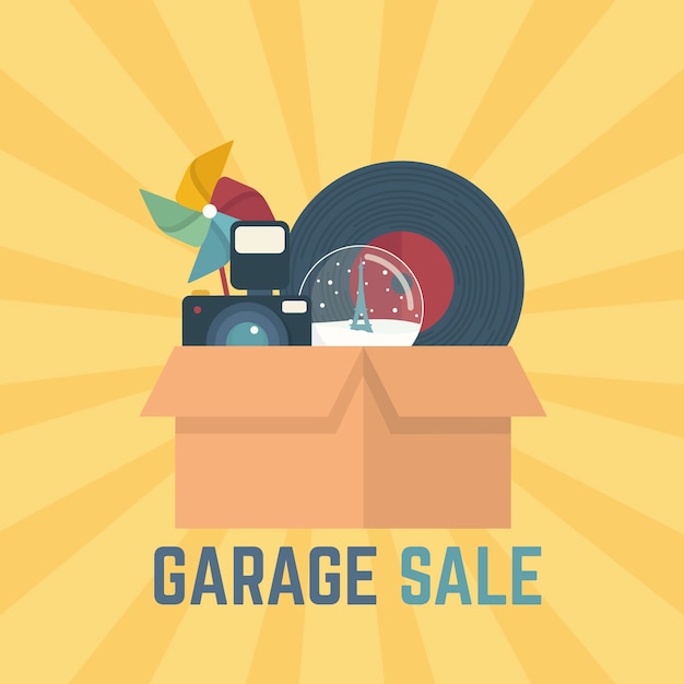 Vector gratuito concepto de venta de garaje