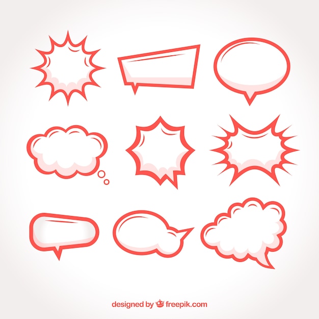 Vector gratuito conjunto de burbujas de texto para comic
