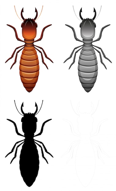 Vector gratuito conjunto de caracteres de termitas.