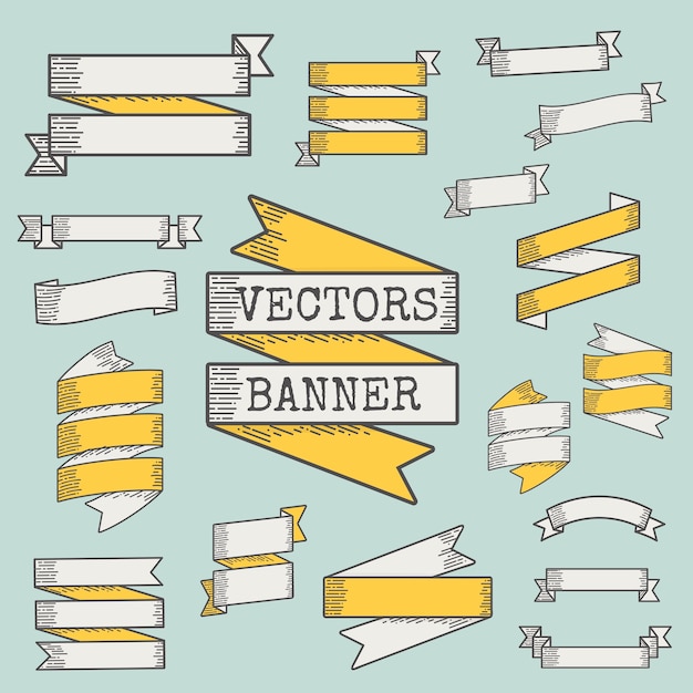 Vector gratuito conjunto de cinta y banner