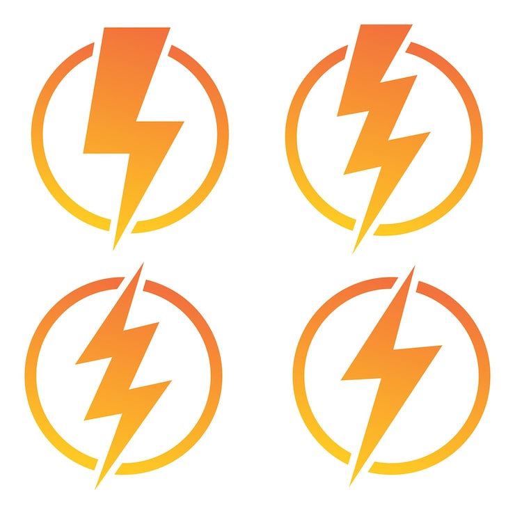 Vector gratuito conjunto de círculos de rayo