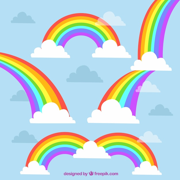 Vector gratuito conjunto colorido arcoiris