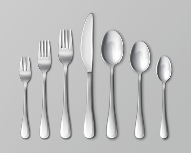Vector gratuito conjunto de cubiertos aislado