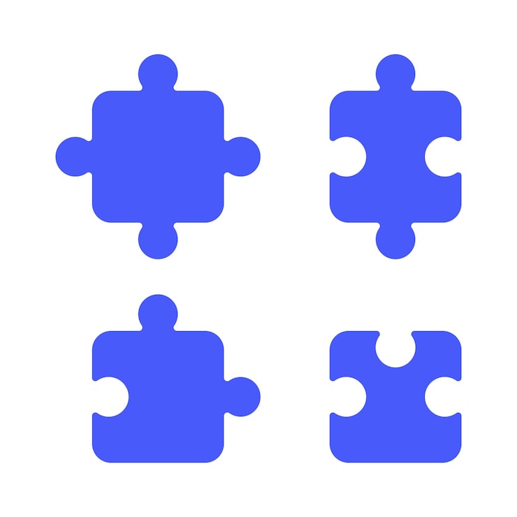 Vector gratuito conjunto de diferentes piezas del rompecabezas