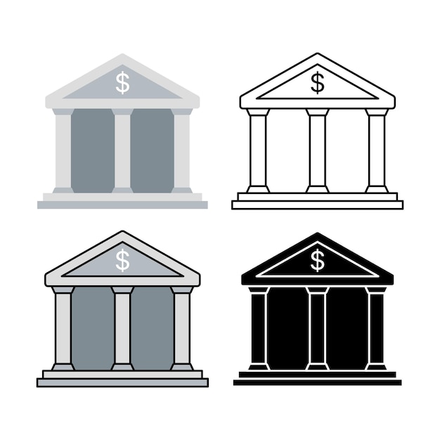 Vector gratuito conjunto del edificio del banco