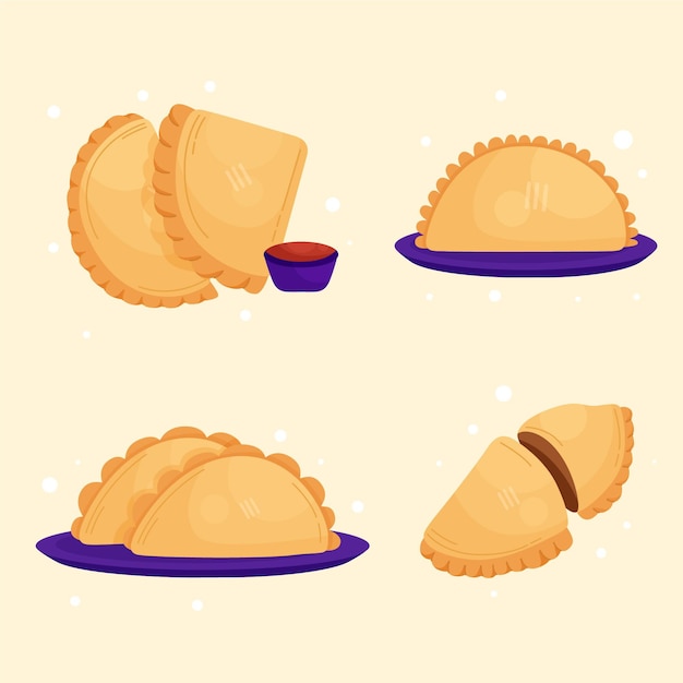 Vector gratuito conjunto empanada
