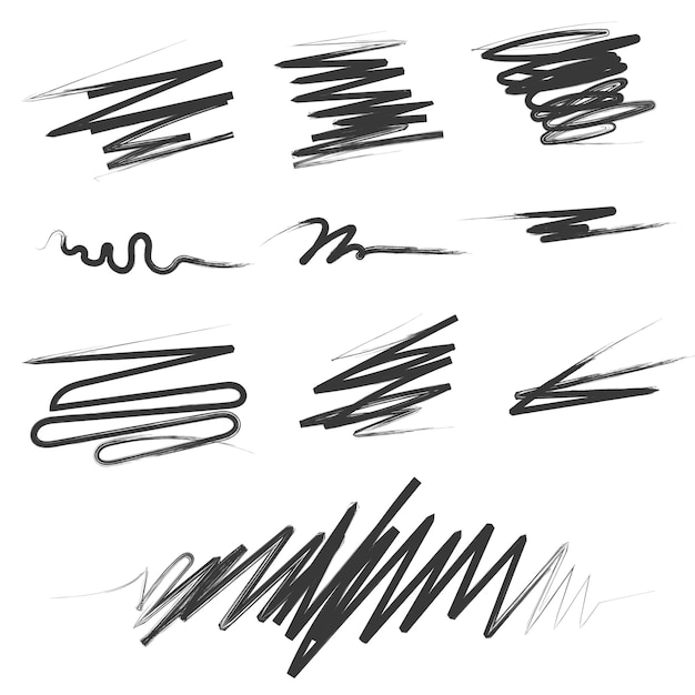 Vector gratuito conjunto de estilo de boceto de líneas