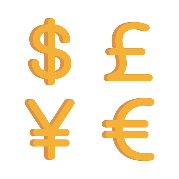 Vector gratuito conjunto de estilos 3d de varias monedas