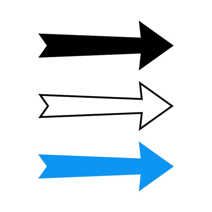 Vector gratuito conjunto de estilos múltiples de flecha