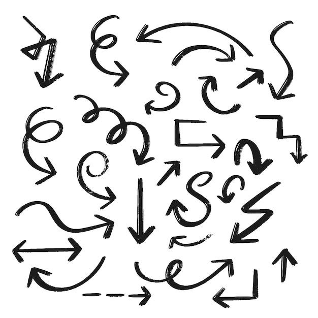 Vector gratuito conjunto de flechas dibujadas a mano