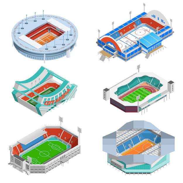 Vector gratuito conjunto de iconos de estadio