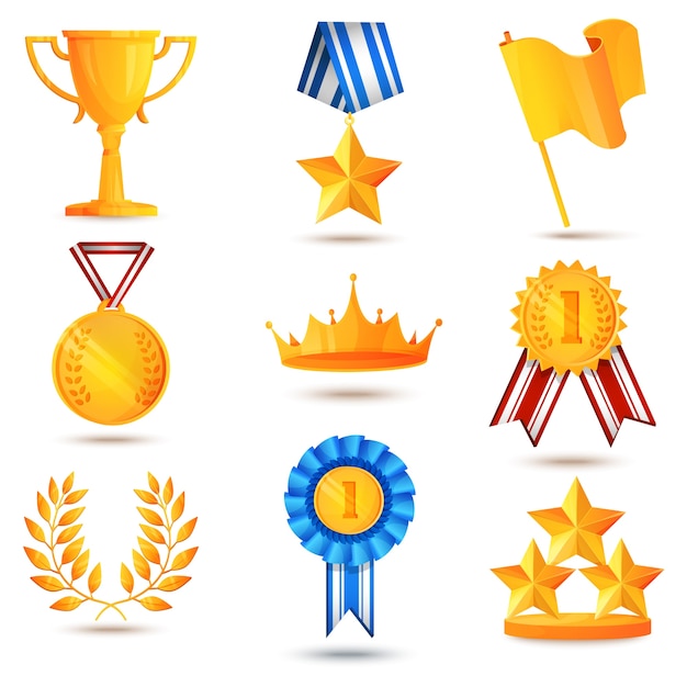 Vector gratuito conjunto de iconos de premio
