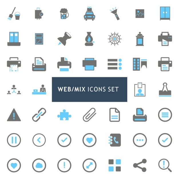 Vector gratuito conjunto de iconos sobre web
