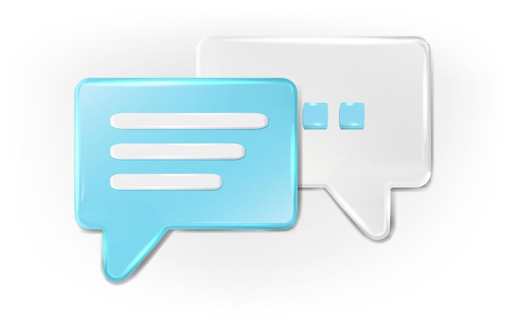 Vector gratuito conjunto de iconos vectoriales burbuja de chat en mensaje blanco y azul y mensajes de texto