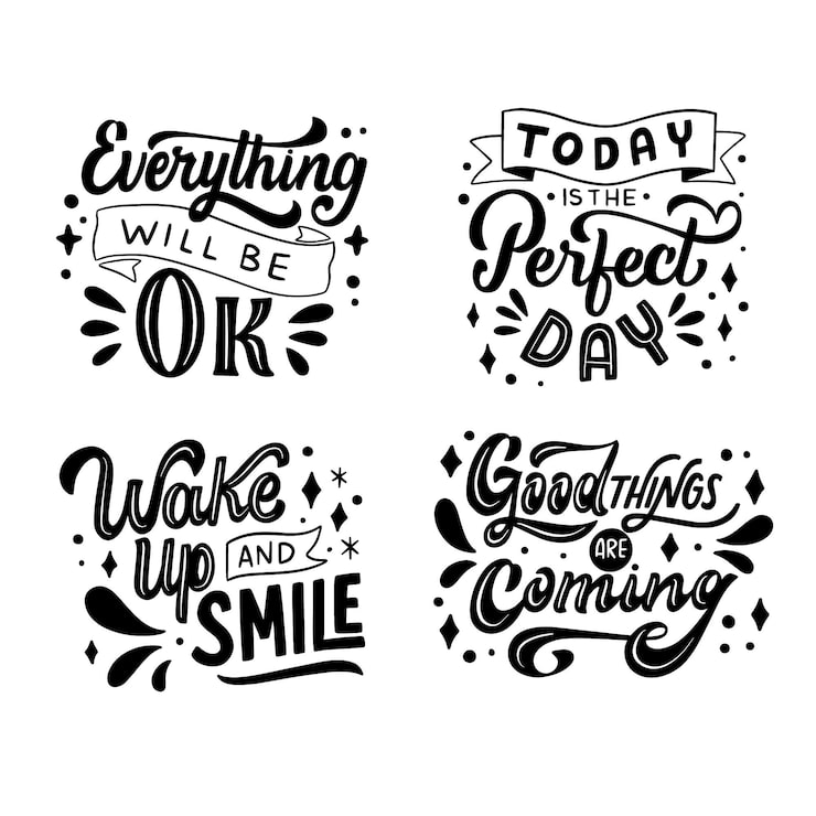 Vector gratuito conjunto de letras motivacionales