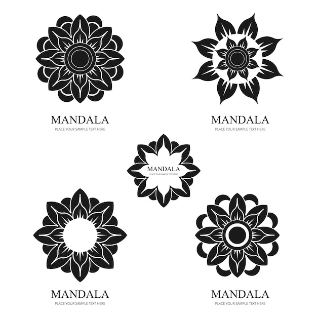 Vector gratuito conjunto de logos de  mandalas