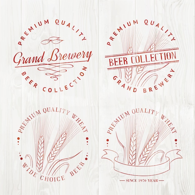 Vector gratuito conjunto de logotipo de cerveza