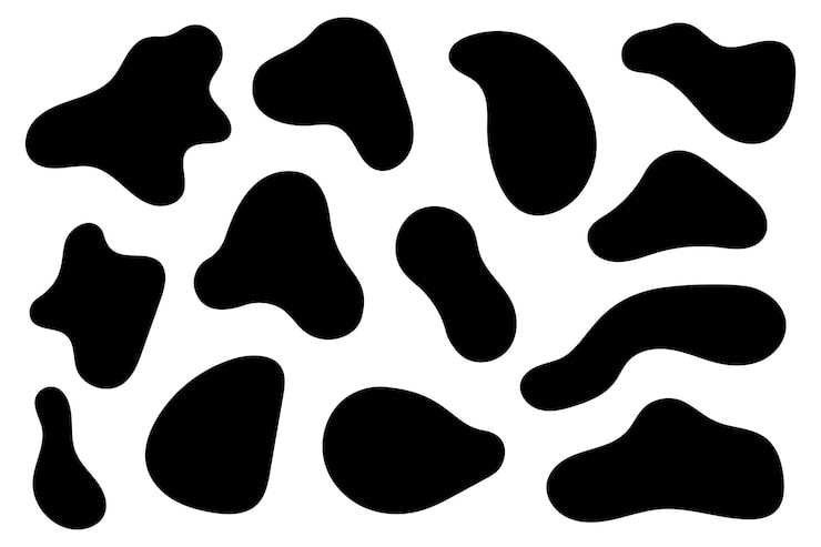Vector gratuito conjunto de manchas negras planas