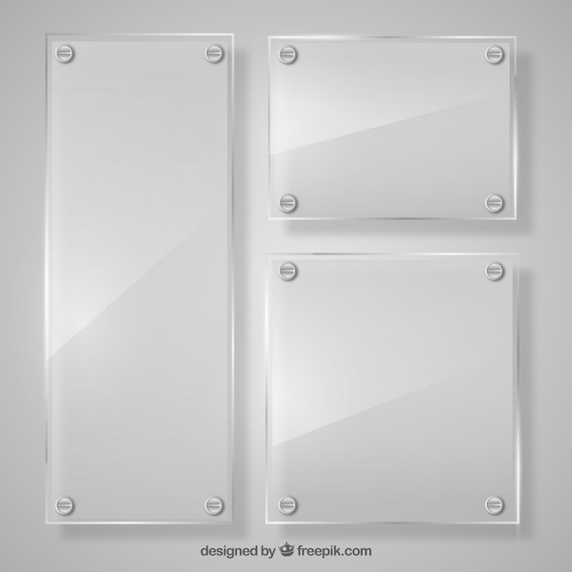 Vector gratuito conjunto de marcos de vidrio en estilo realista