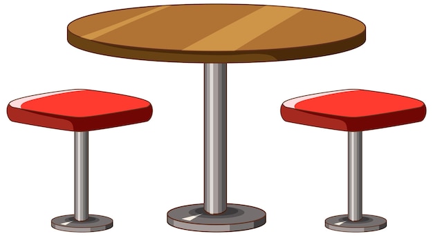 Vector gratuito un conjunto de mesa de comedor aislado