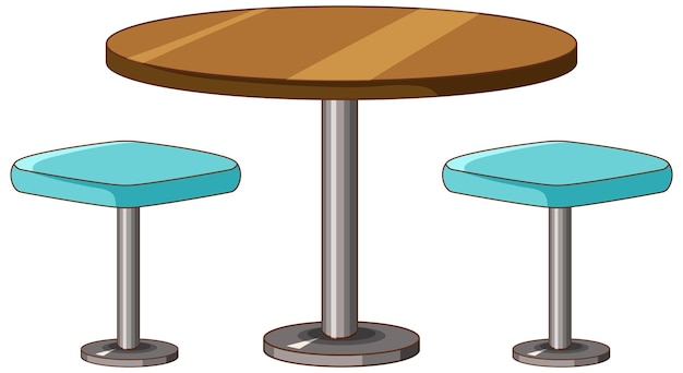 Vector gratuito un conjunto de mesa de comedor aislado