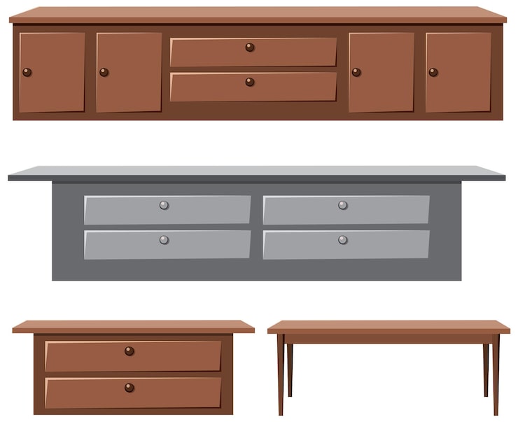 Vector gratuito conjunto de muebles de casa